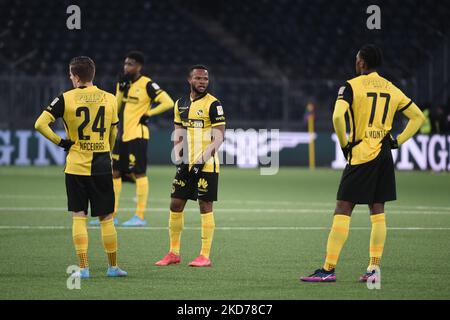 April 9th, 2022, Bern, Wankdorf, Super League: BSC Young Boys - FC  Lausanne-Sport, the BSC Young Boys players are disappointed after the game.  (Photo by Manuel Winterberger/Just Pictures/Sipa USA Stock Photo -