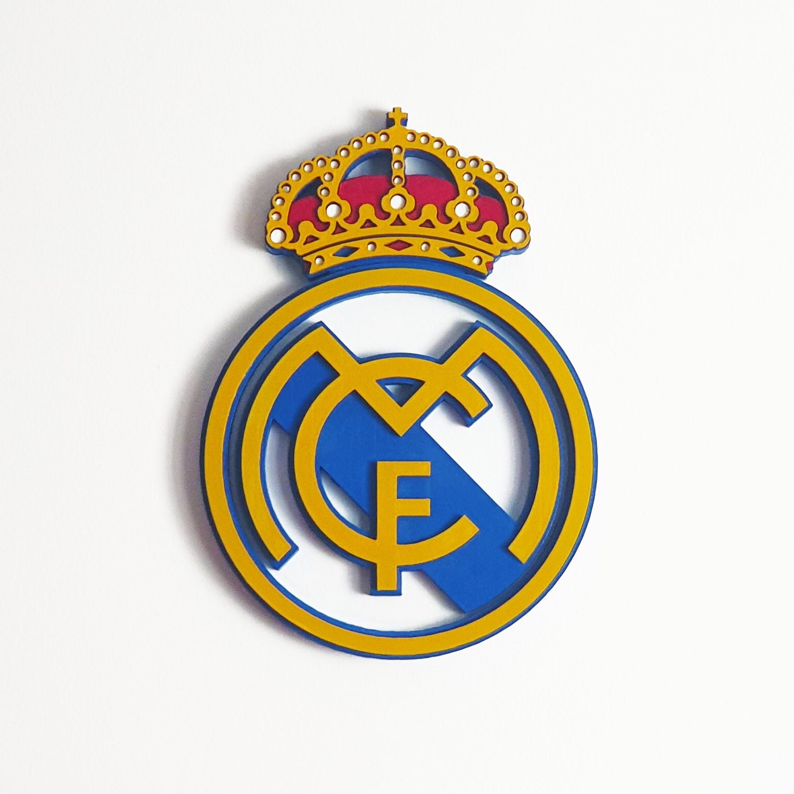 Real Madrid CF 3D Logo FC Real Madrid 3D Crest - Etsy Canada